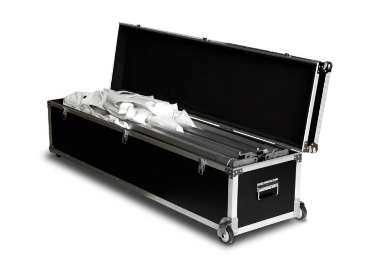 Robuster Transportkoffer für Duratent Faltpavillon, mit Rollen und Griffen für einfachen Transport und sicheren Schutz des Pavillons. Ideal für Events, Messen und professionelle Einsätze unterwegs.