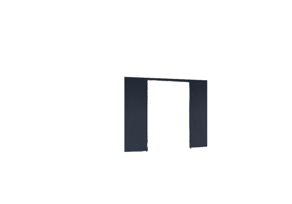 Duratent Seitenwand 450 mit Tür, 3m, navy-blau