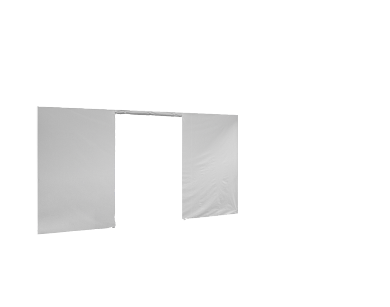 Duratent Seitenwand 450 mit Tür, 4,5m, weiß