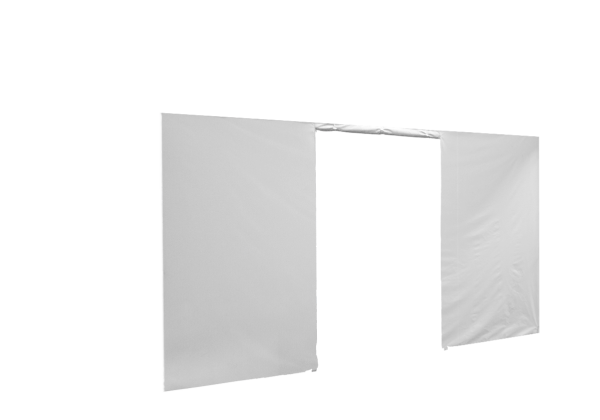 Duratent Seitenwand 450 mit Tür, 4,5m, weiß
