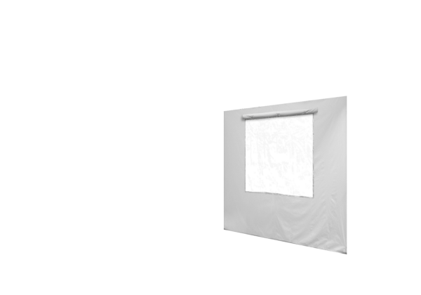 Duratent Seitenwand 300 mit Fenster, 3m, weiß