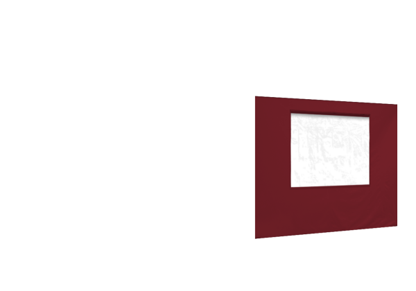 Duratent Seitenwand 300 mit Fenster, 3m, burgund