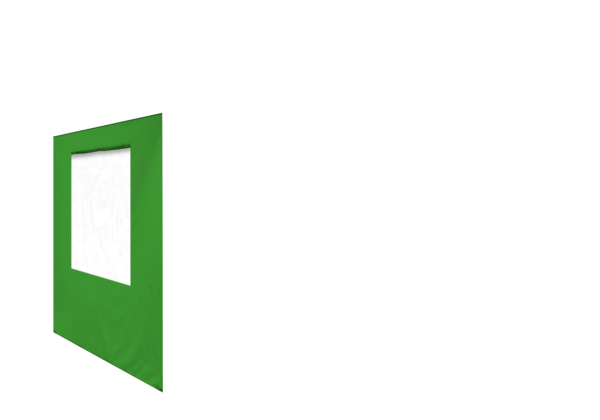 Duratent Seitenwand 300 mit Fenster, 3m, lime
