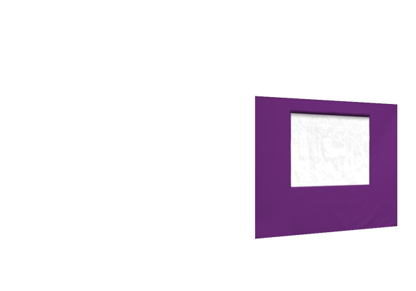 Duratent Seitenwand 300 mit Fenster, 3m, lila