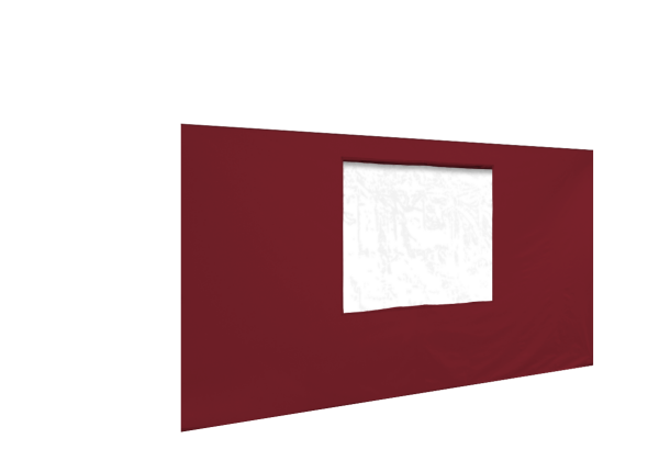 Duratent Seitenwand 300 mit Fenster, 4,5m, burgund