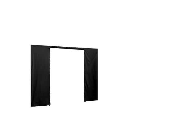 Duratent Seitenwand 450 mit Tür, 4m, schwarz