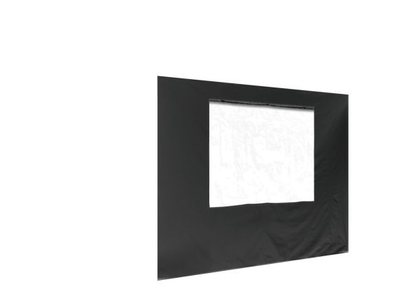Duratent Seitenwand 450 mit Fenster, 4m, schwarz