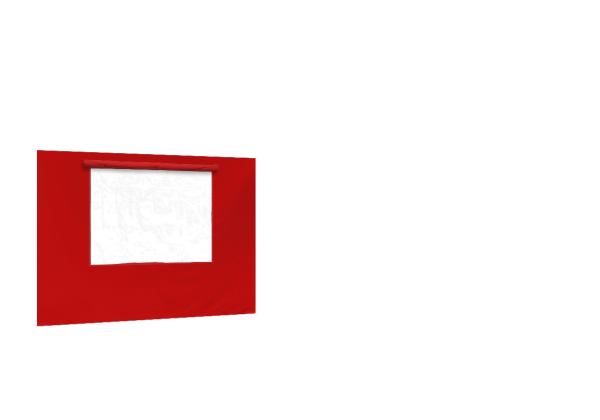 Duratent Seitenwand 450 mit Fenster, 3m, rot XL15