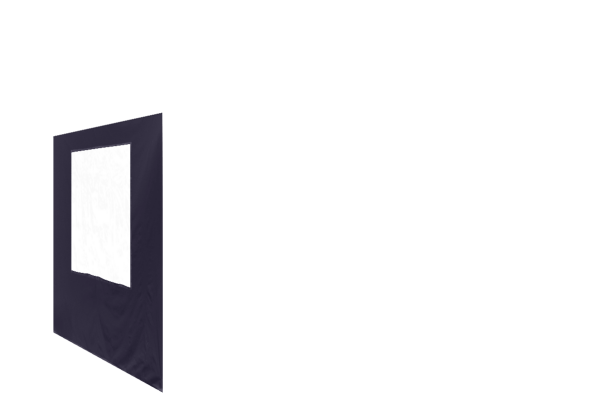 Duratent Seitenwand 450 mit Fenster, 4m, navy-blau