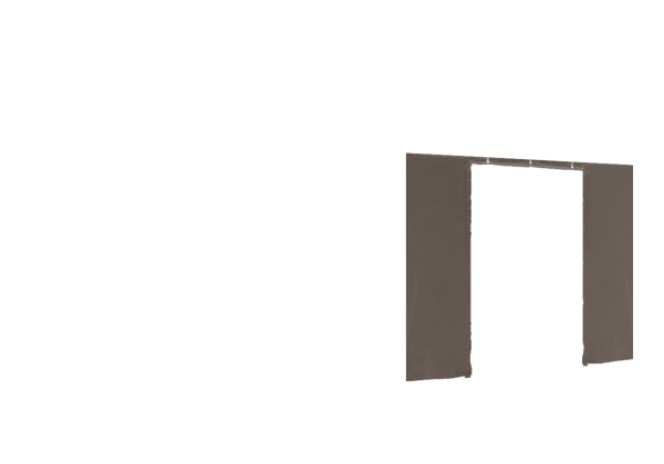 Duratent Seitenwand B1 mit Tür, 3m, taupe