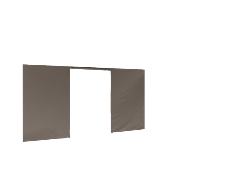 Duratent Seitenwand B1 mit Tür, 4,5m, taupe