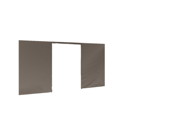 Duratent Seitenwand B1 mit Tür, 4,5m, taupe