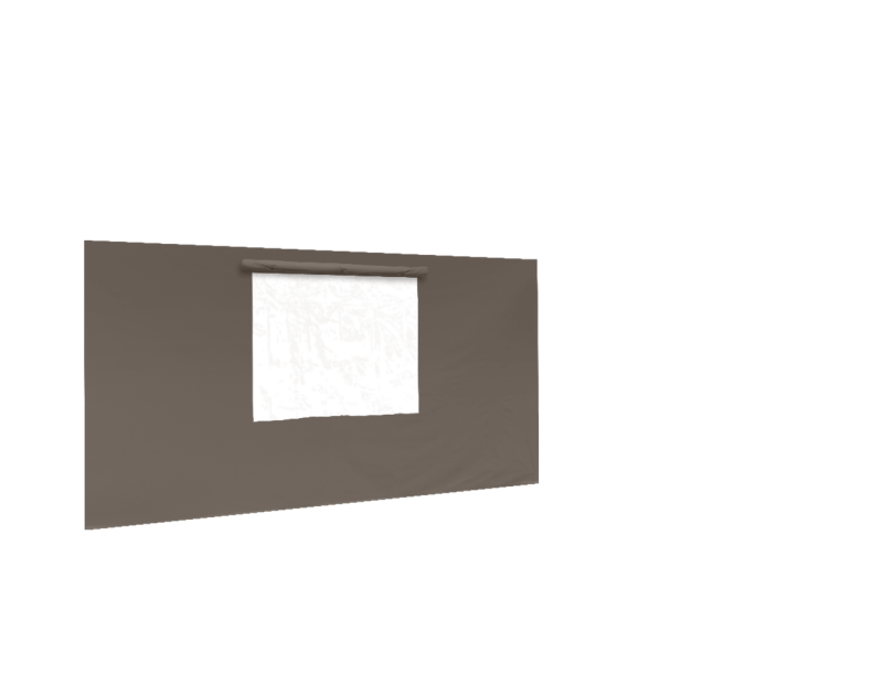 Duratent Seitenwand B1 mit Fenster, 4,5m, taupe