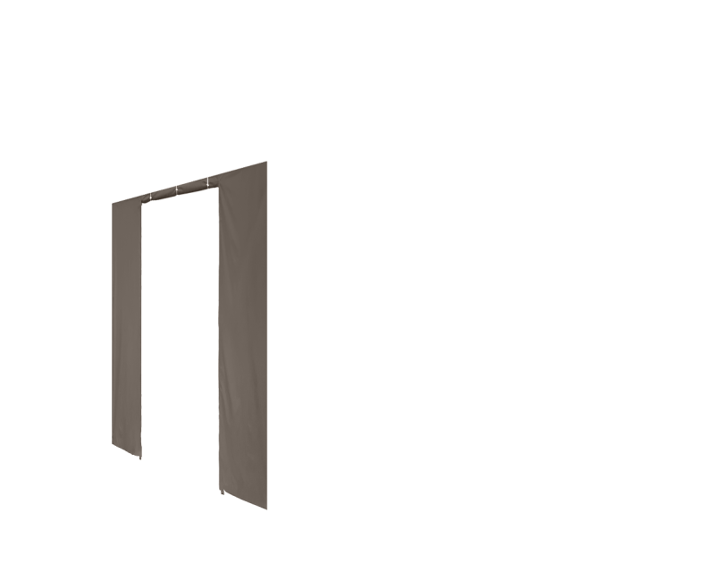 Duratent Seitenwand B1 mit Tür, 4m, taupe