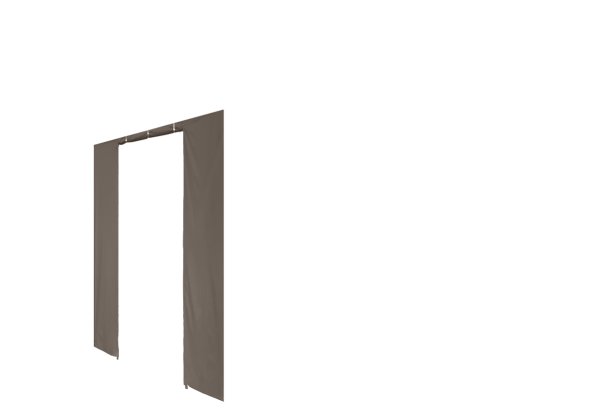 Duratent Seitenwand B1 mit Tür, 4m, taupe
