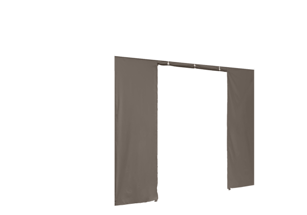 Duratent Seitenwand B1 mit Tür, 4m, taupe