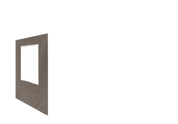 Duratent Seitenwand B1 mit Fenster, 4m, taupe