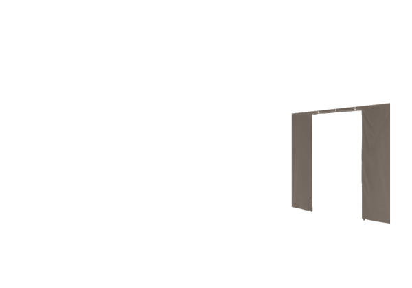 Duratent Seitenwand B1 mit Tür, 3m XL15, taupe