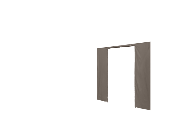 Duratent Seitenwand B1 mit Tür, 3m XL15, taupe