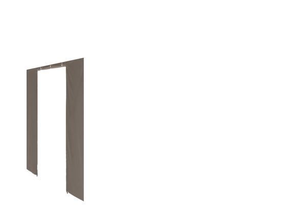 Duratent Seitenwand B1 mit Tür, 3m XL15, taupe