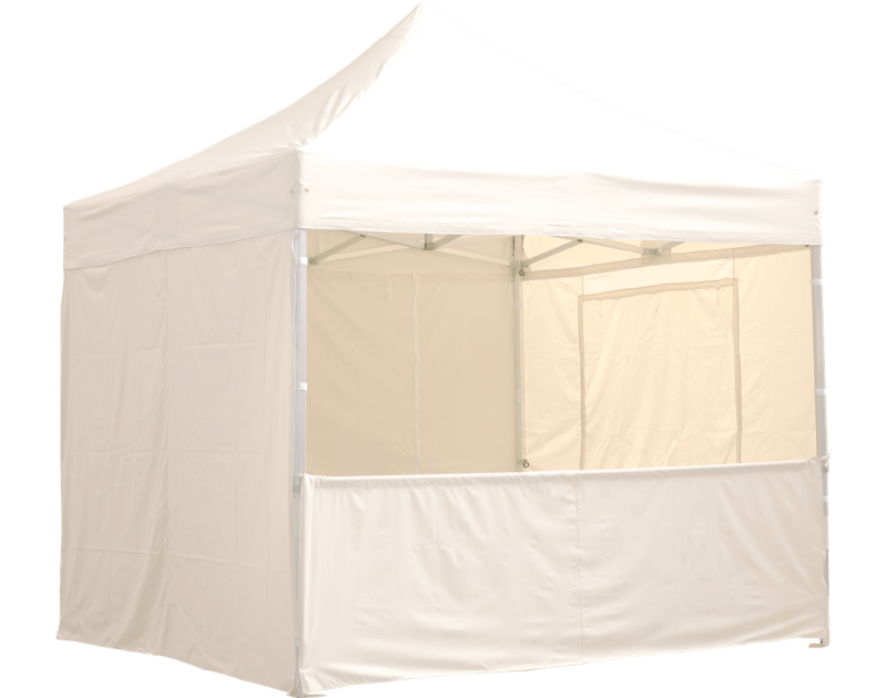 Eine weiße 4m halbwand für Pavillon
