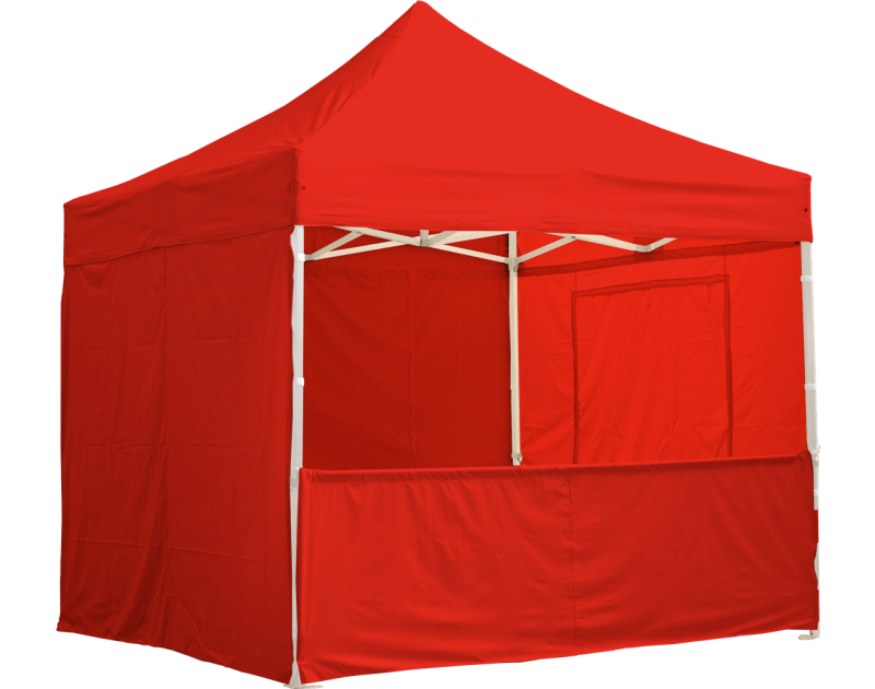 Eine rote 4m halbwand für Pavillon