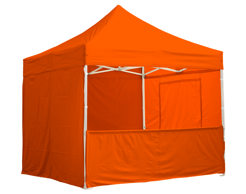 Eine orange 4,5m halbwand, 4 für Pavillon