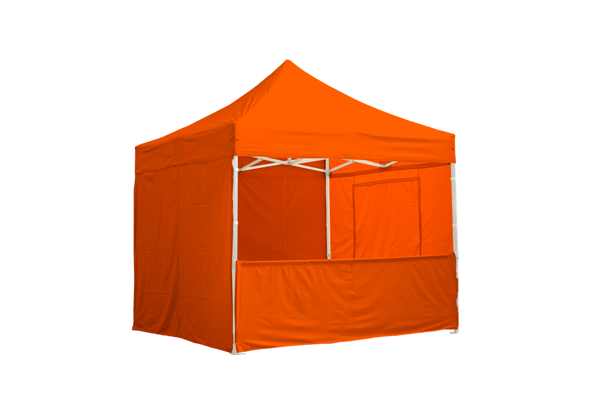 Eine orange 6m halbwand für Pavillon