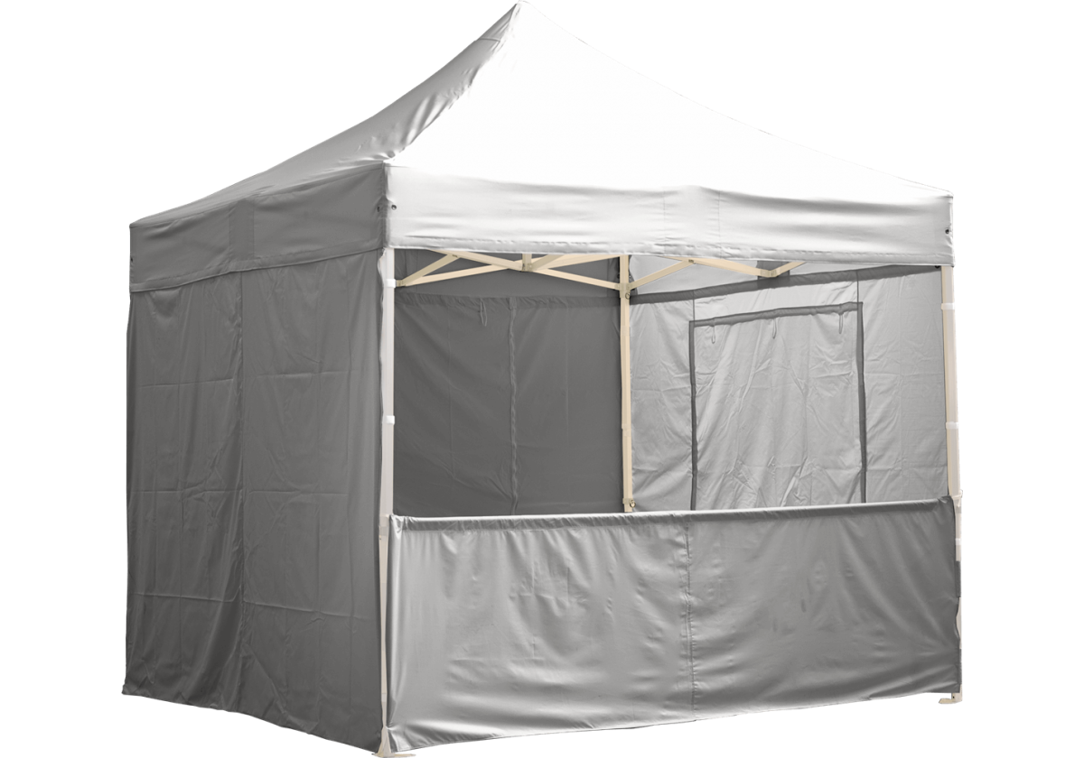Eine graue 4,5m halbwand, 4 für Pavillon