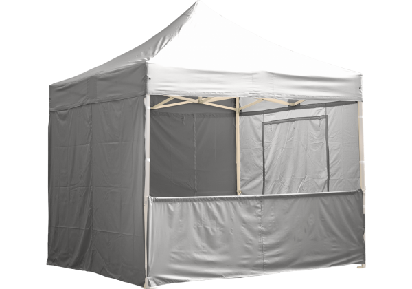 Eine graue 4,5m halbwand, 4 für Pavillon