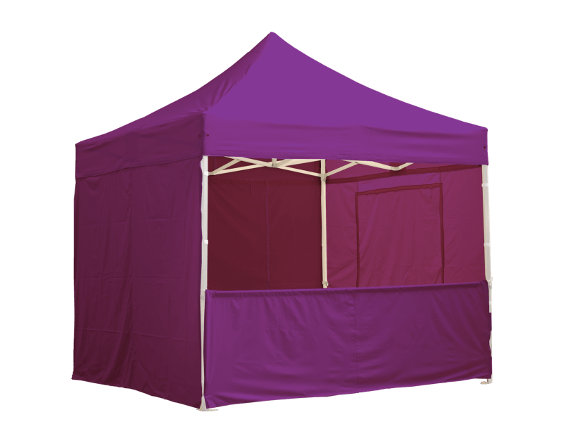Eine lilane 4,5m halbwand, 4 für Pavillon