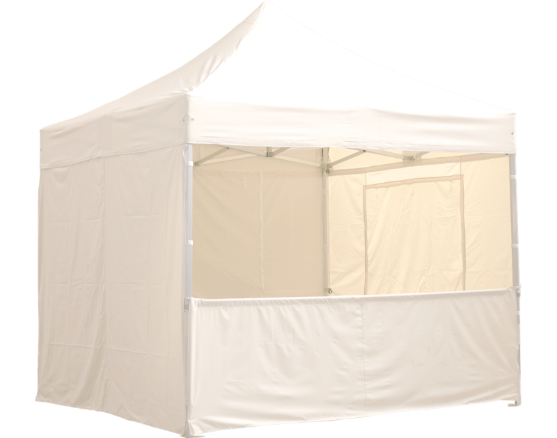 Eine weiße 2m halbwand für Pavillon