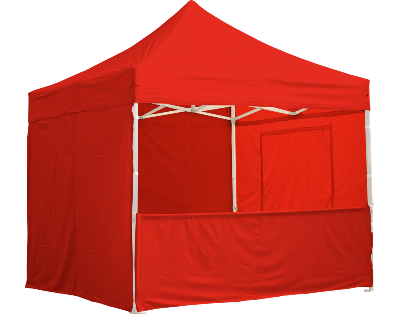Eine rote 2m halbwand für Pavillon