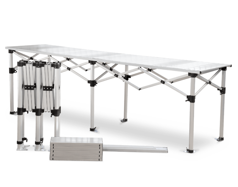 Ein Aluminium Klapptisch