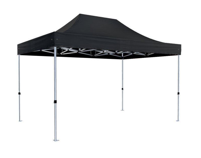 Schwarzes Faltzelt Hexa40 3m x 3m
