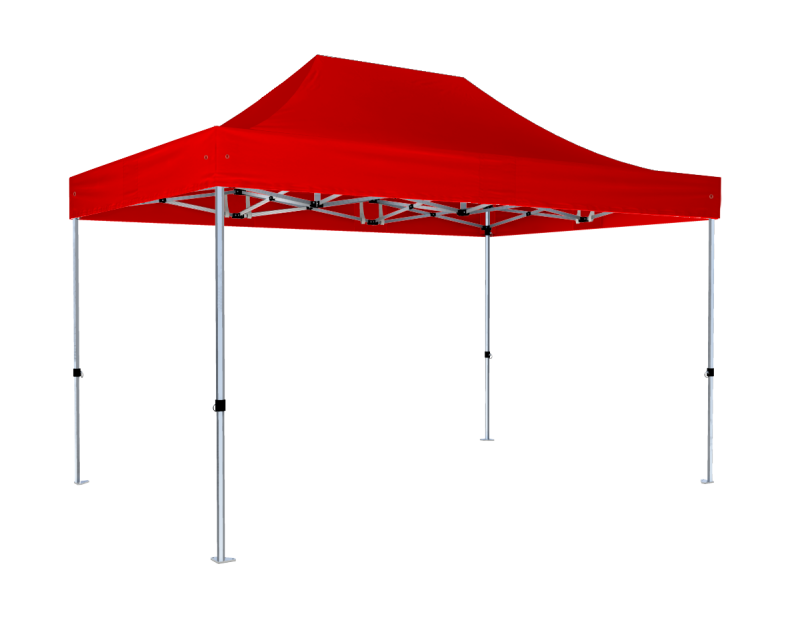 rotes Faltzelt Hexa40 3m x 3m