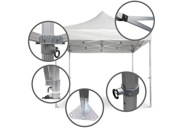 Duratent Faltzelt Hexa50, 4m x 4m, weiß