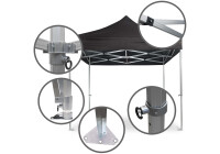 Duratent Faltzelt Hexa50, 4m x 4m, schwarz