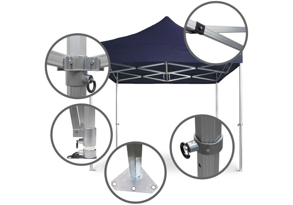 Duratent Faltzelt Hexa50, 4m x 4m, navy-blau