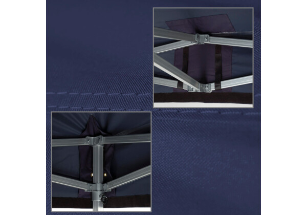 Duratent Faltzelt Hexa50, 4m x 4m, navy-blau