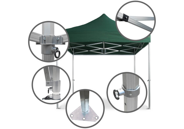 Duratent Faltzelt Hexa50, 4m x 4m, grün