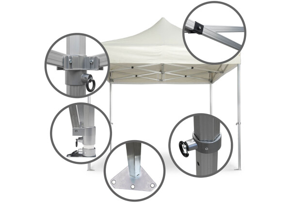 Duratent Faltzelt Hexa50, 4m x 4m, beige