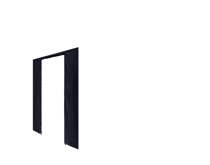 Duratent Seitenwand Forcetex B1 mit Tür, 3m, navy-blau