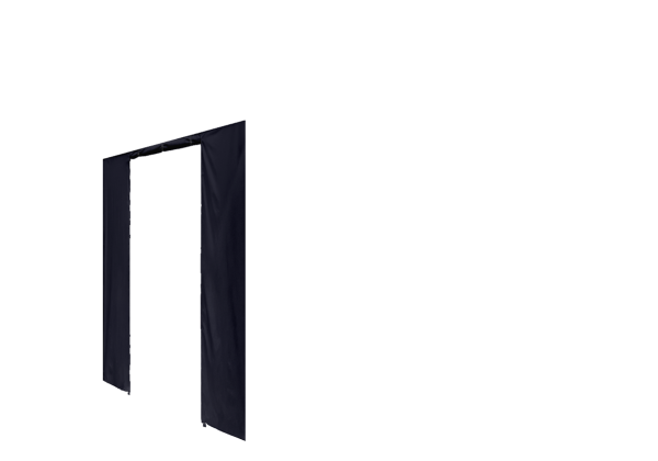 Duratent Seitenwand Forcetex B1 mit Tür, 3m, navy-blau