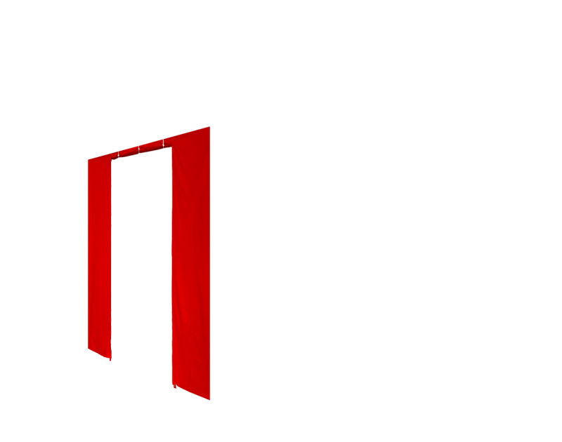 Duratent Seitenwand Forcetex B1 mit Tür, 3m, rot