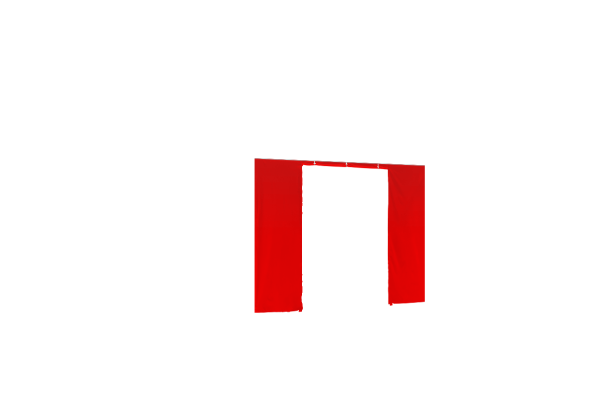 Duratent Seitenwand Forcetex B1 mit Tür, 3m, rot