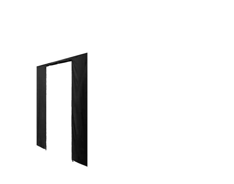 Duratent Seitenwand Forcetex B1 mit Tür, 3m, schwarz