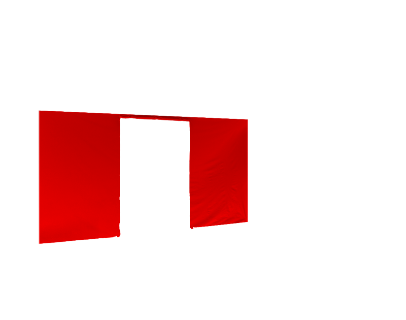 Duratent Seitenwand Forcetex B1 mit Tür, 4,5m, rot