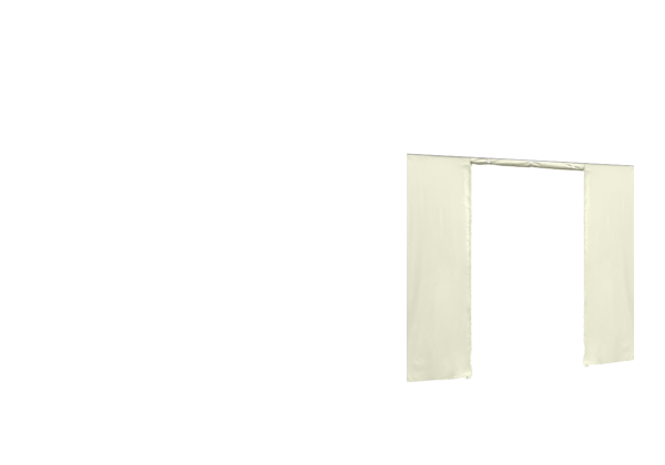 Duratent Seitenwand Forcetex B1 mit Tür, 4m, beige