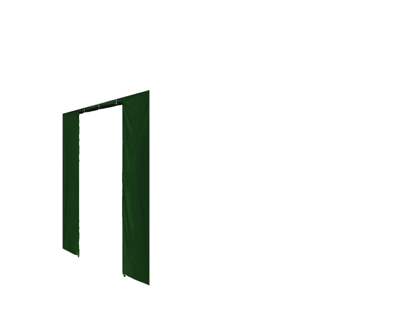 Duratent Seitenwand Forcetex B1 mit Tür, 4m, grün